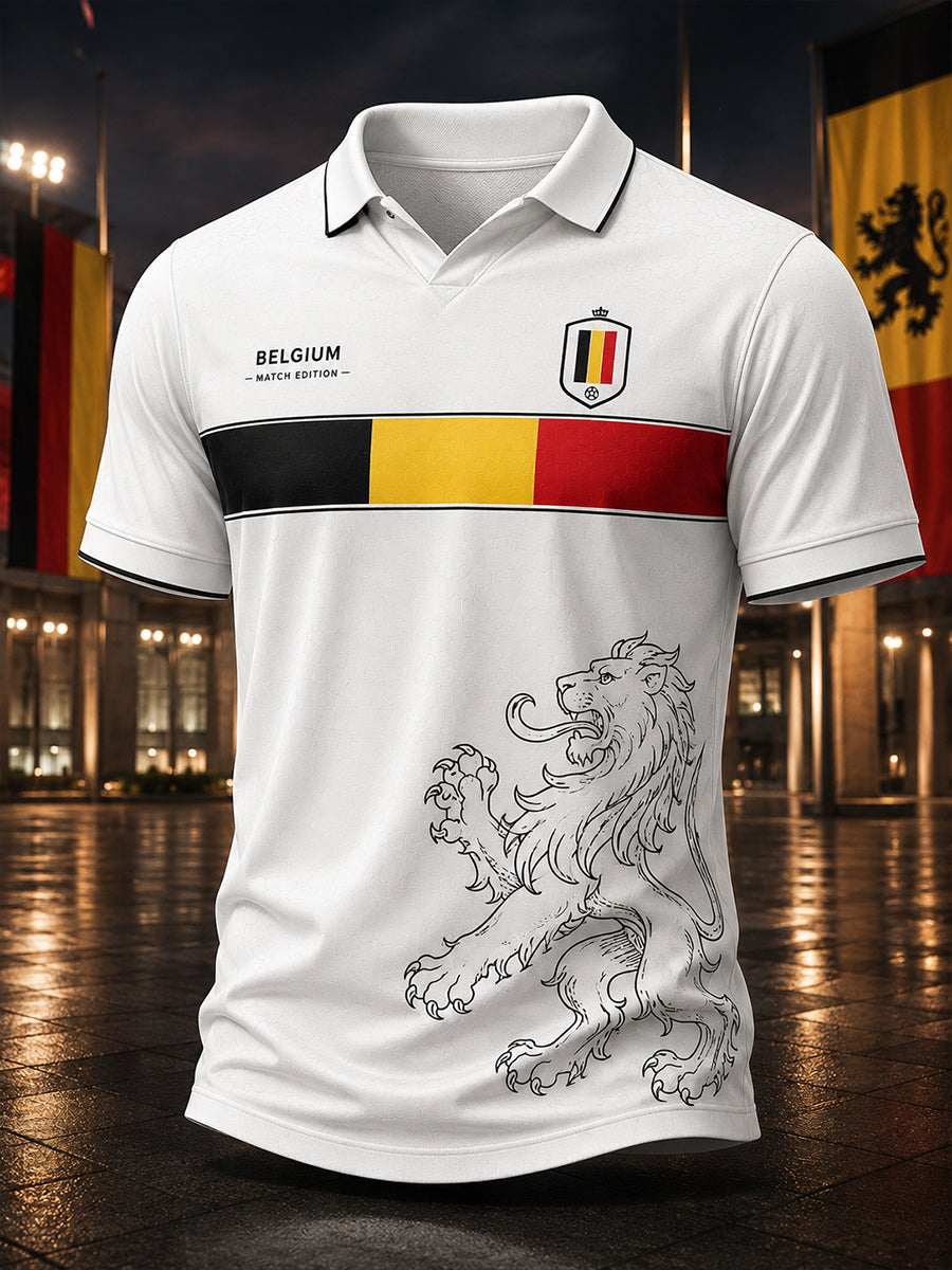 Polo à manches courtes pour homme avec imprimé footballistique