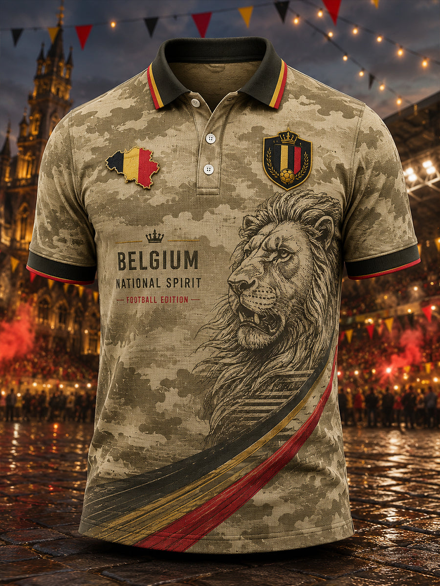 Polo à manches courtes pour homme avec imprimé footballistique