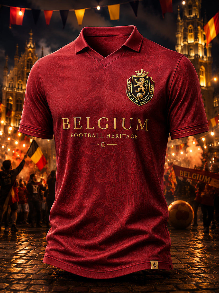 Polo à manches courtes pour homme avec imprimé footballistique
