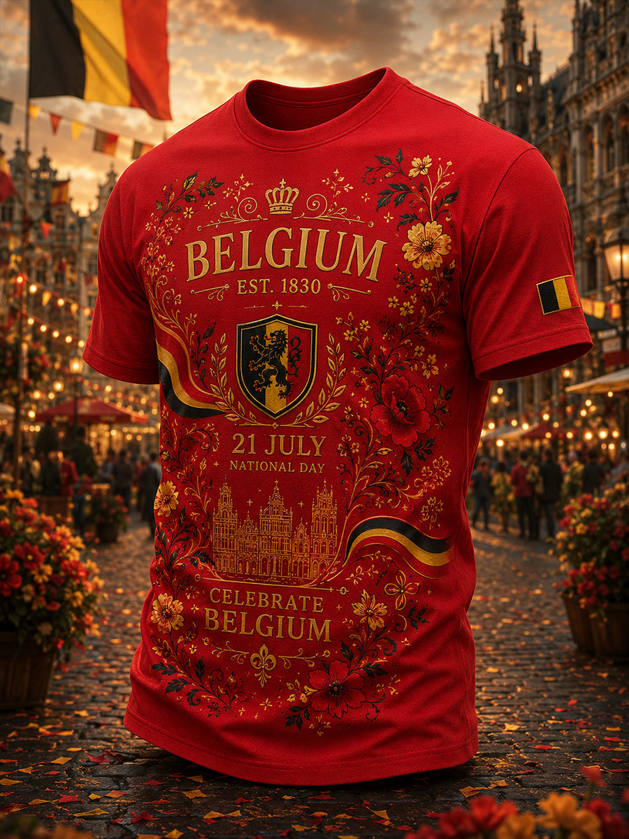 T-shirt imprimé à manches courtes pour la célébration de la Journée nationale des hommes