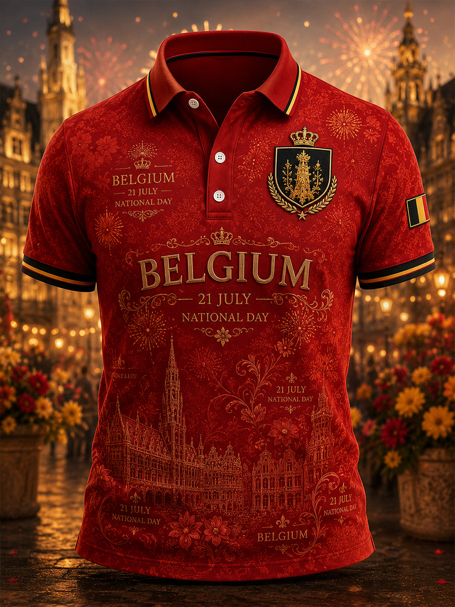 T-shirt polo à manches courtes imprimé pour la célébration de la Journée nationale des hommes