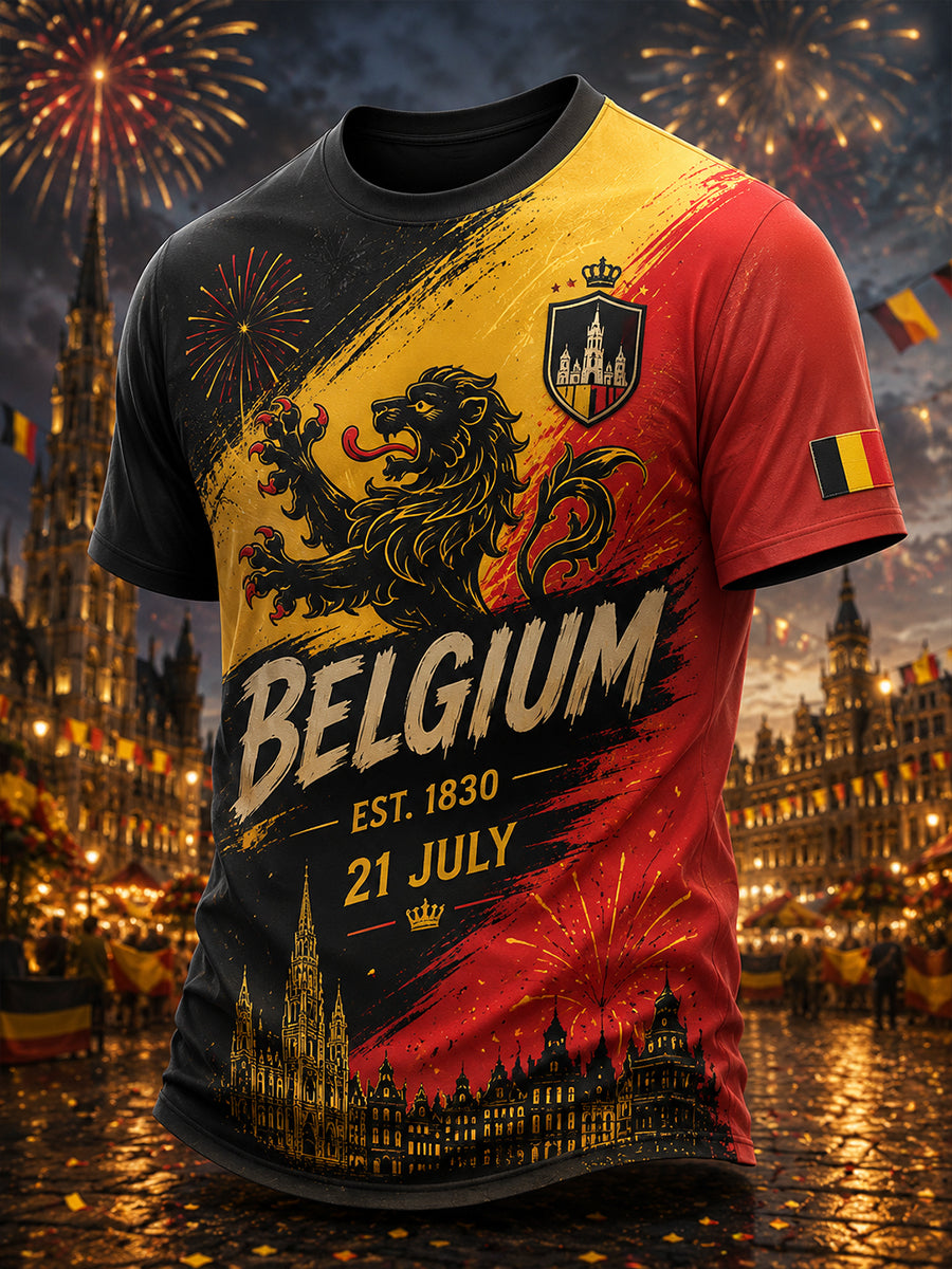 T-shirt imprimé à manches courtes pour la célébration de la Journée nationale des hommes