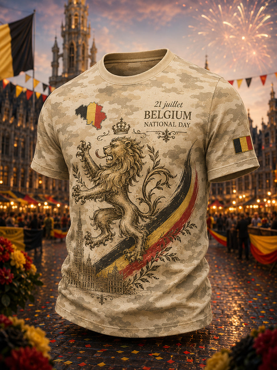 T-shirt imprimé à manches courtes pour la célébration de la Journée nationale des hommes
