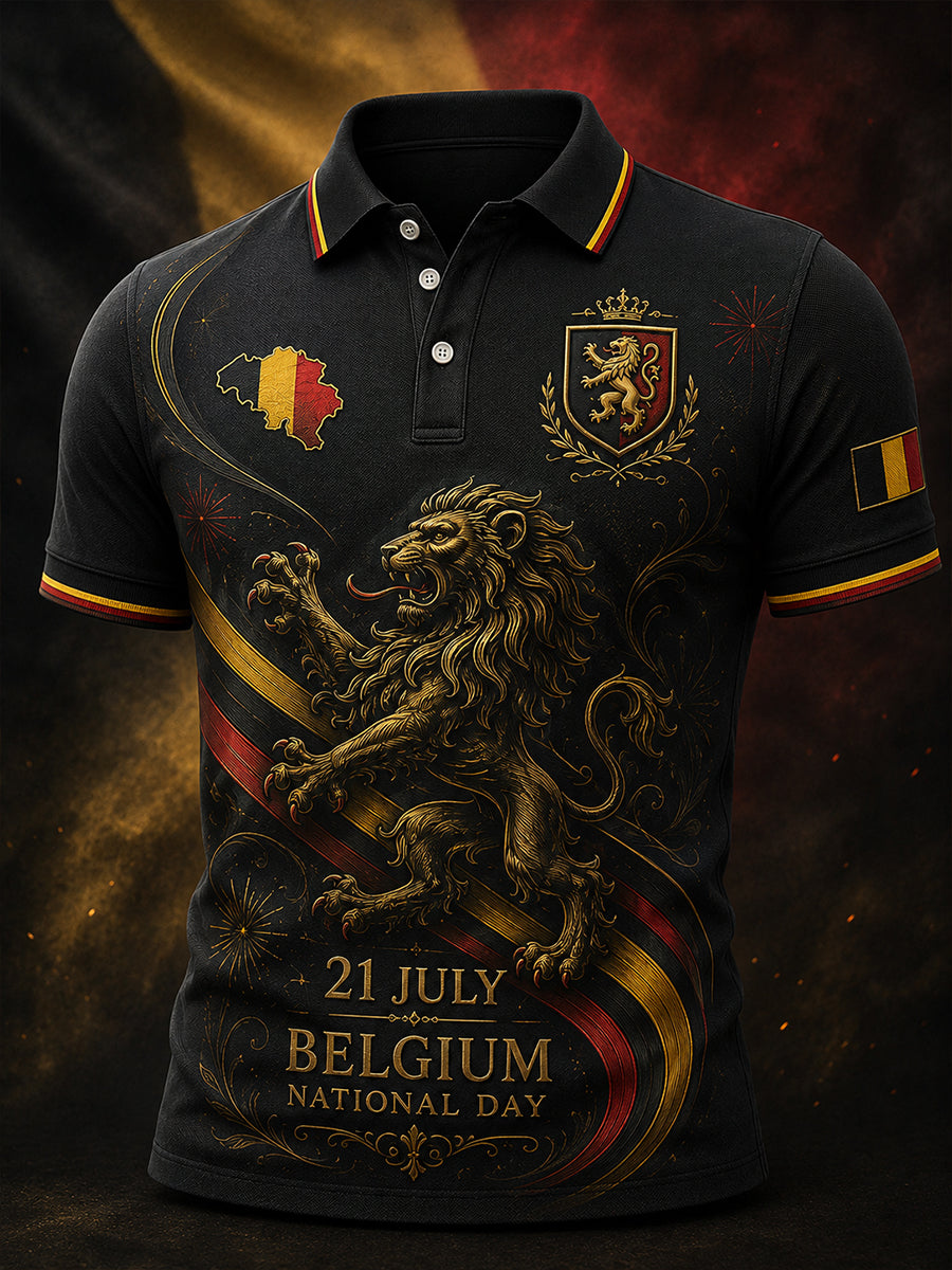 T-shirt polo à manches courtes imprimé pour la célébration de la Journée nationale des hommes
