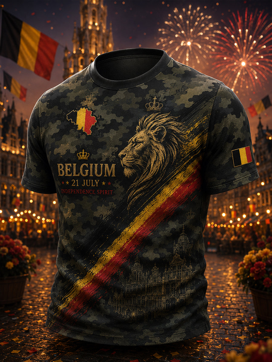 T-shirt imprimé à manches courtes pour la célébration de la Journée nationale des hommes