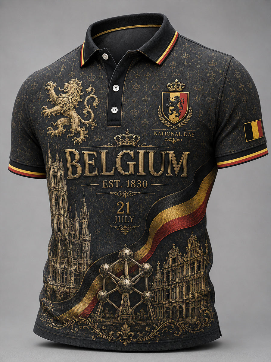 T-shirt polo à manches courtes imprimé pour la célébration de la Journée nationale des hommes