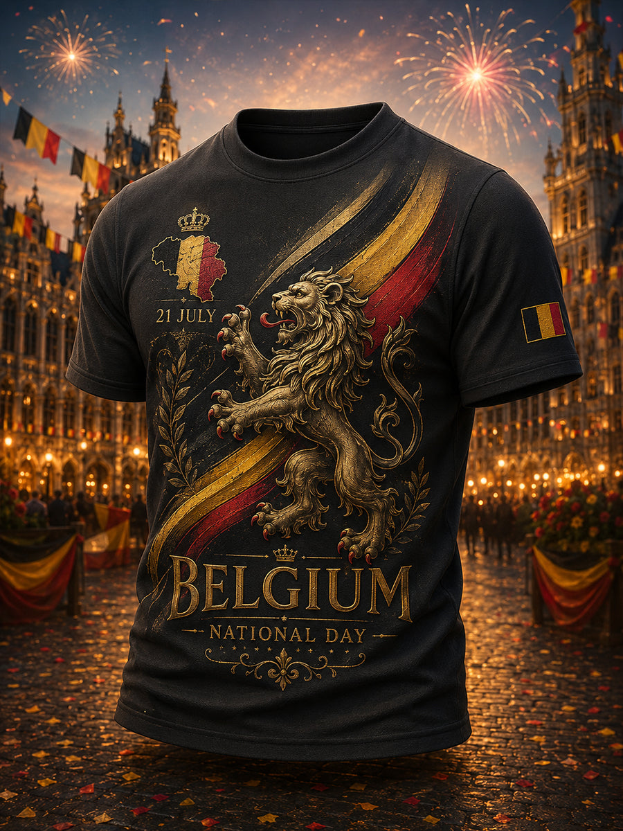 T-shirt imprimé à manches courtes pour la célébration de la Journée nationale des hommes