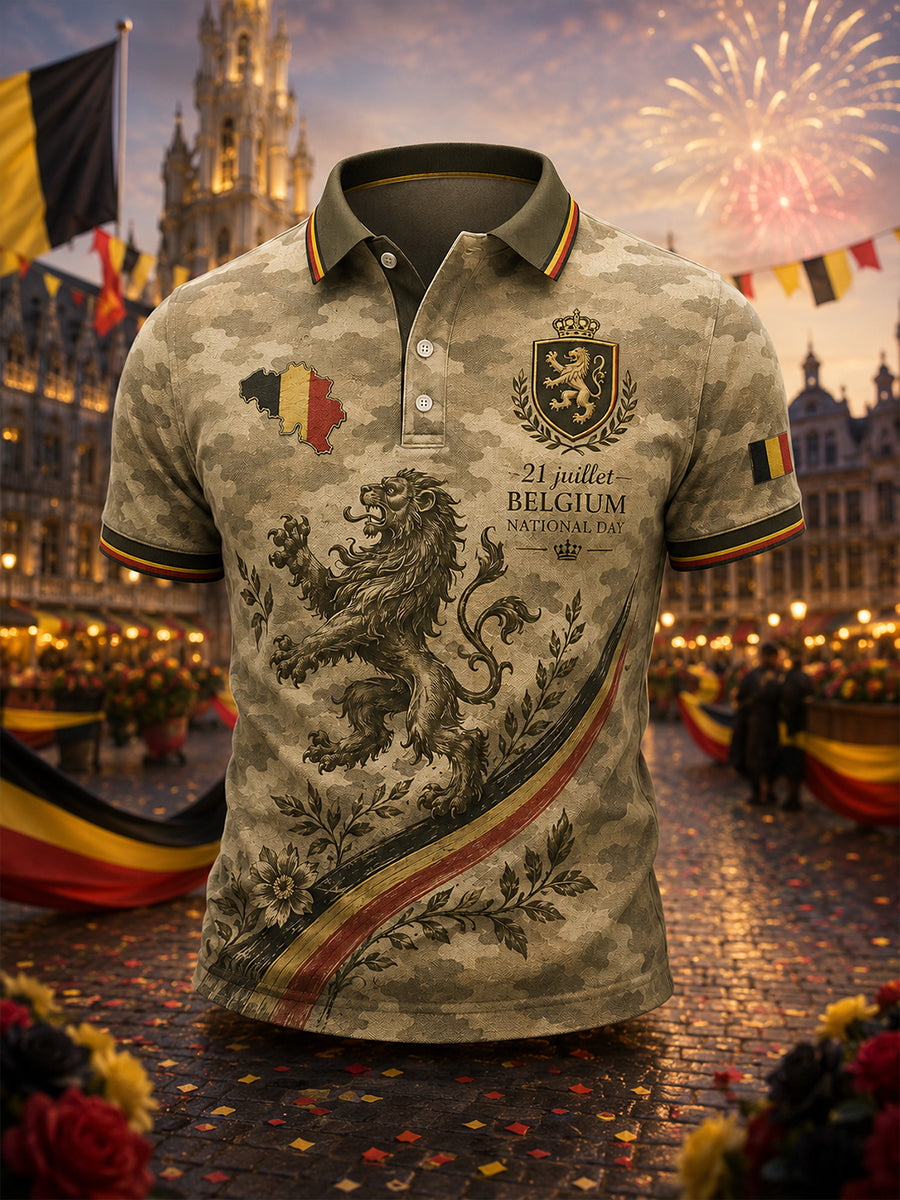 T-shirt polo à manches courtes imprimé pour la célébration de la Journée nationale des hommes
