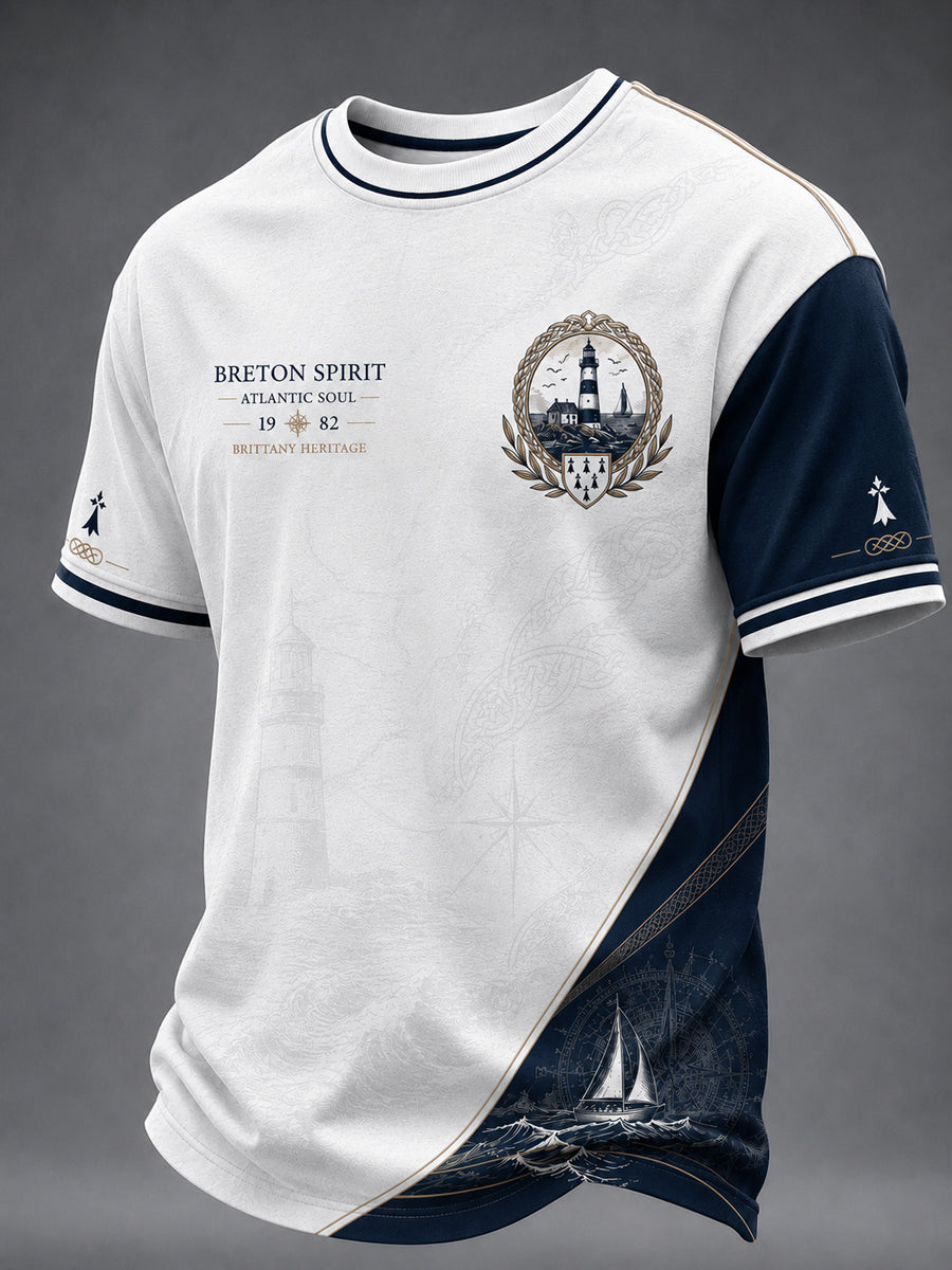 T-shirt pour hommes imprimé celtique de Bretagne, France