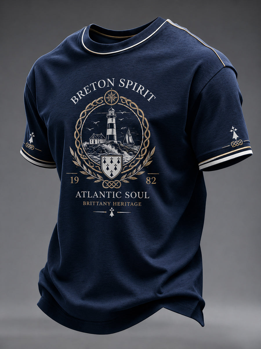 T-shirt pour hommes imprimé celtique de Bretagne, France