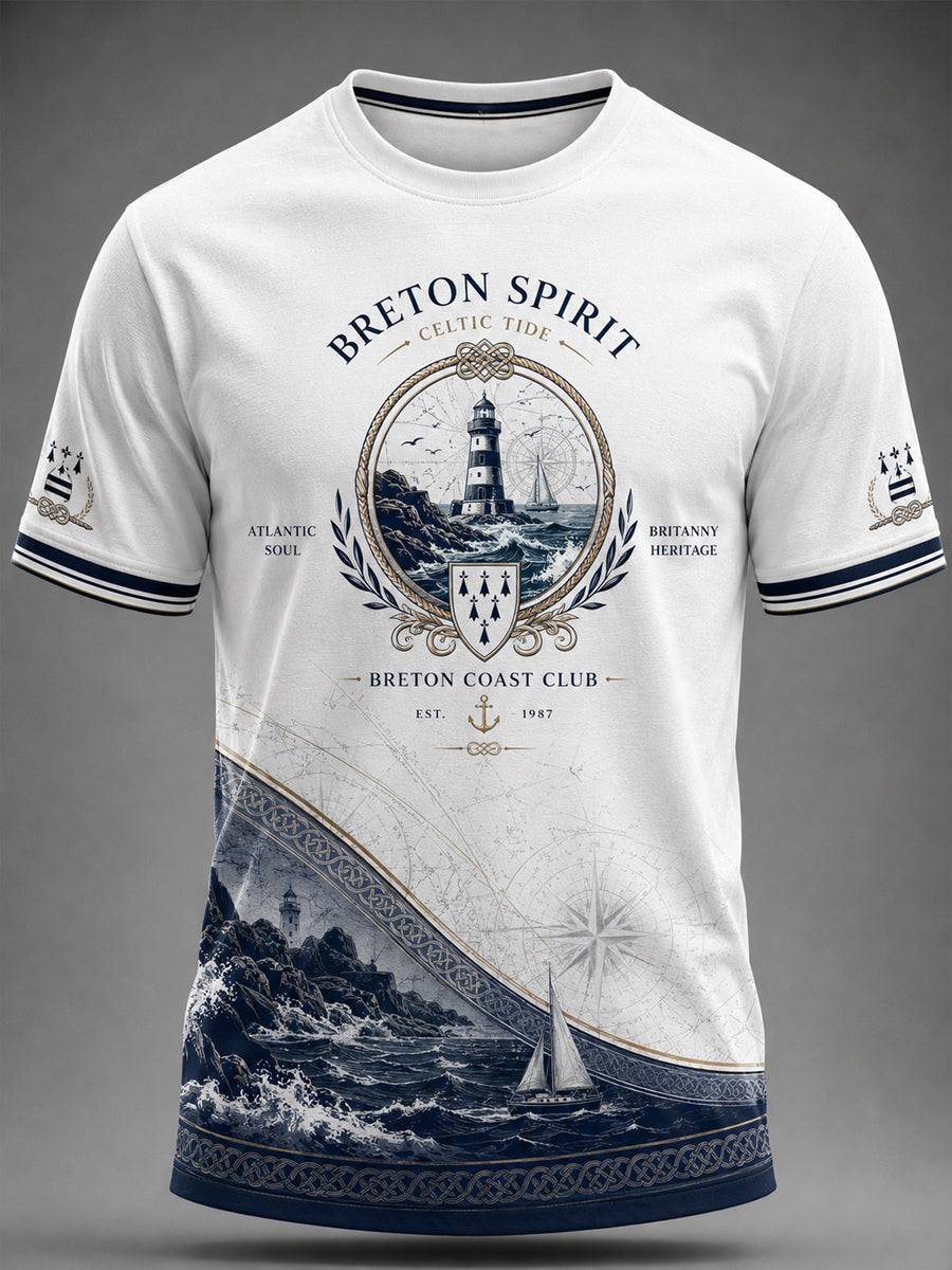 T-shirt pour hommes imprimé celtique de Bretagne, France