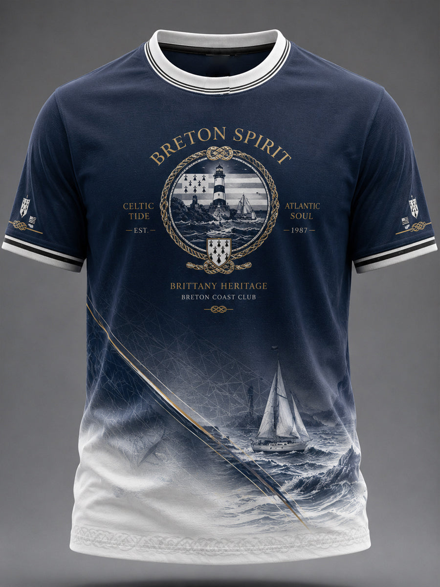 T-shirt pour hommes imprimé celtique de Bretagne, France