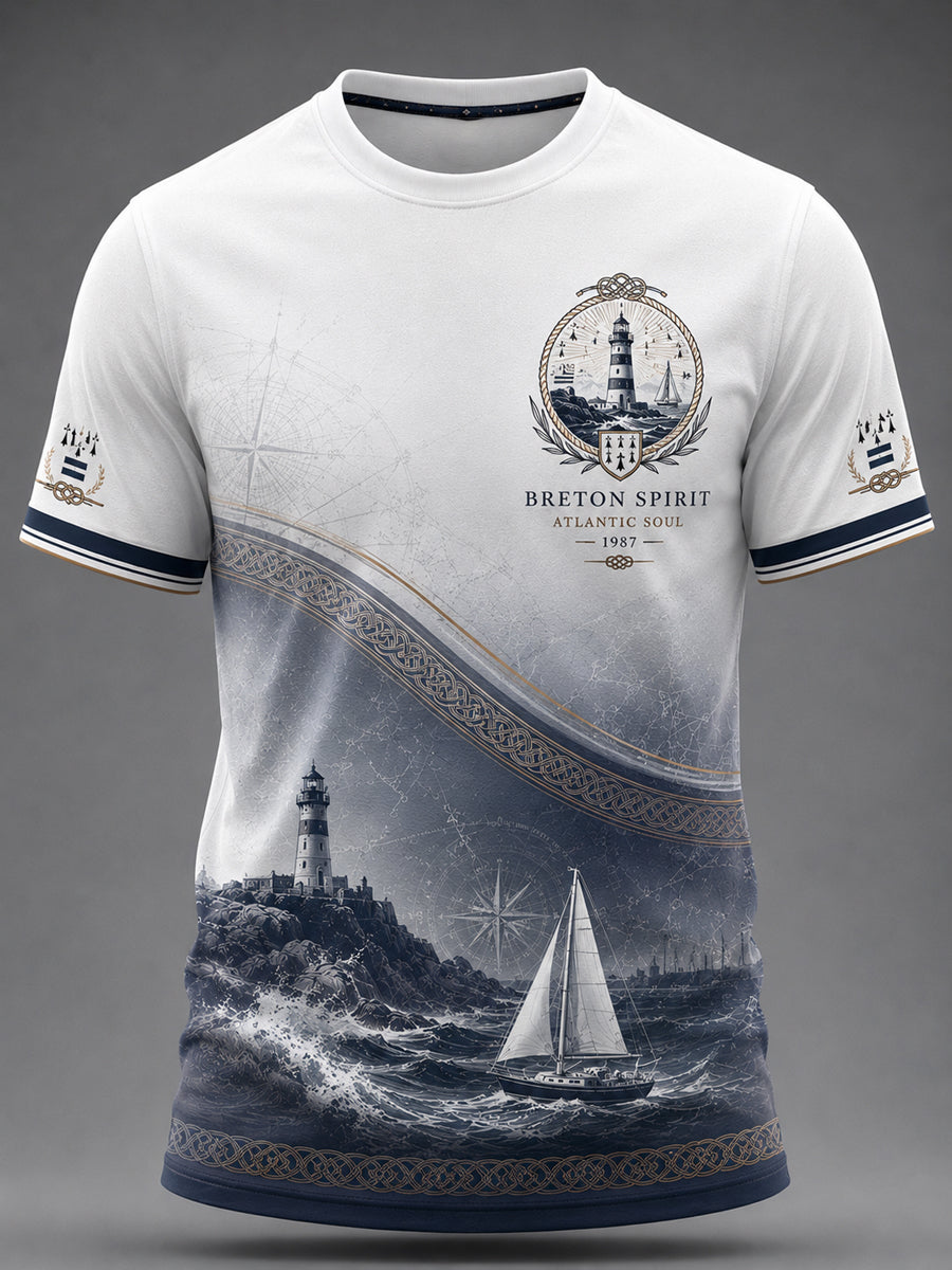 T-shirt pour hommes imprimé celtique de Bretagne, France