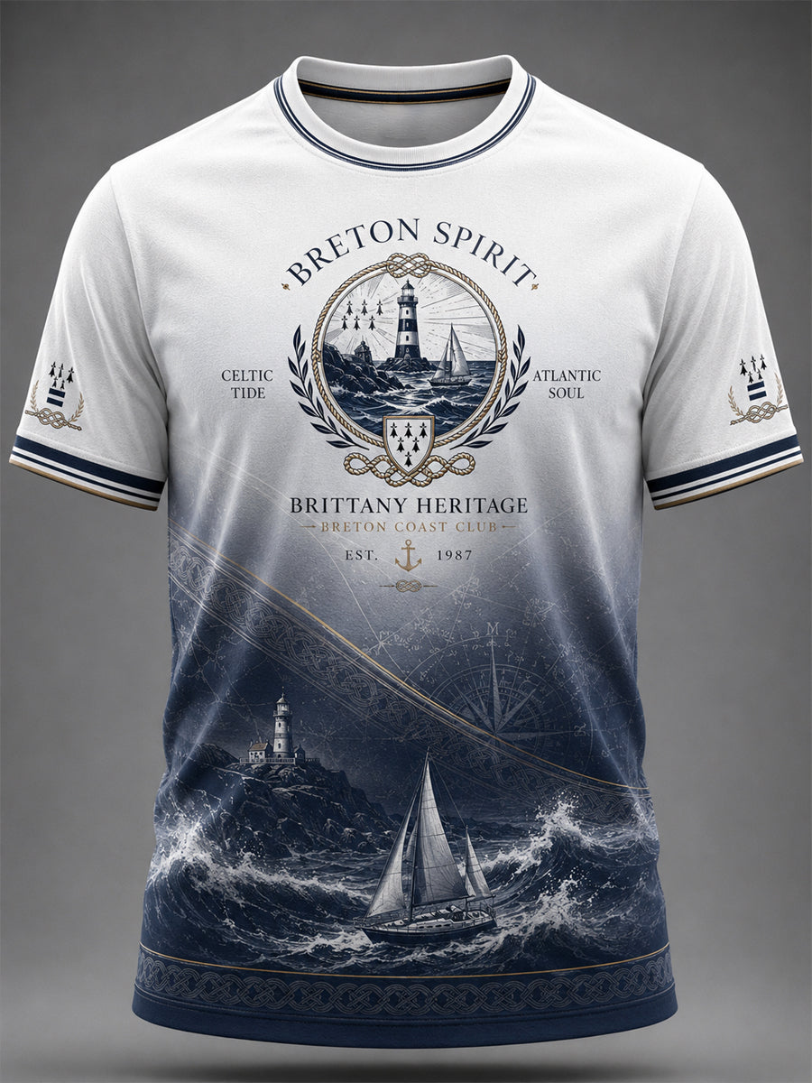 T-shirt pour hommes imprimé celtique de Bretagne, France