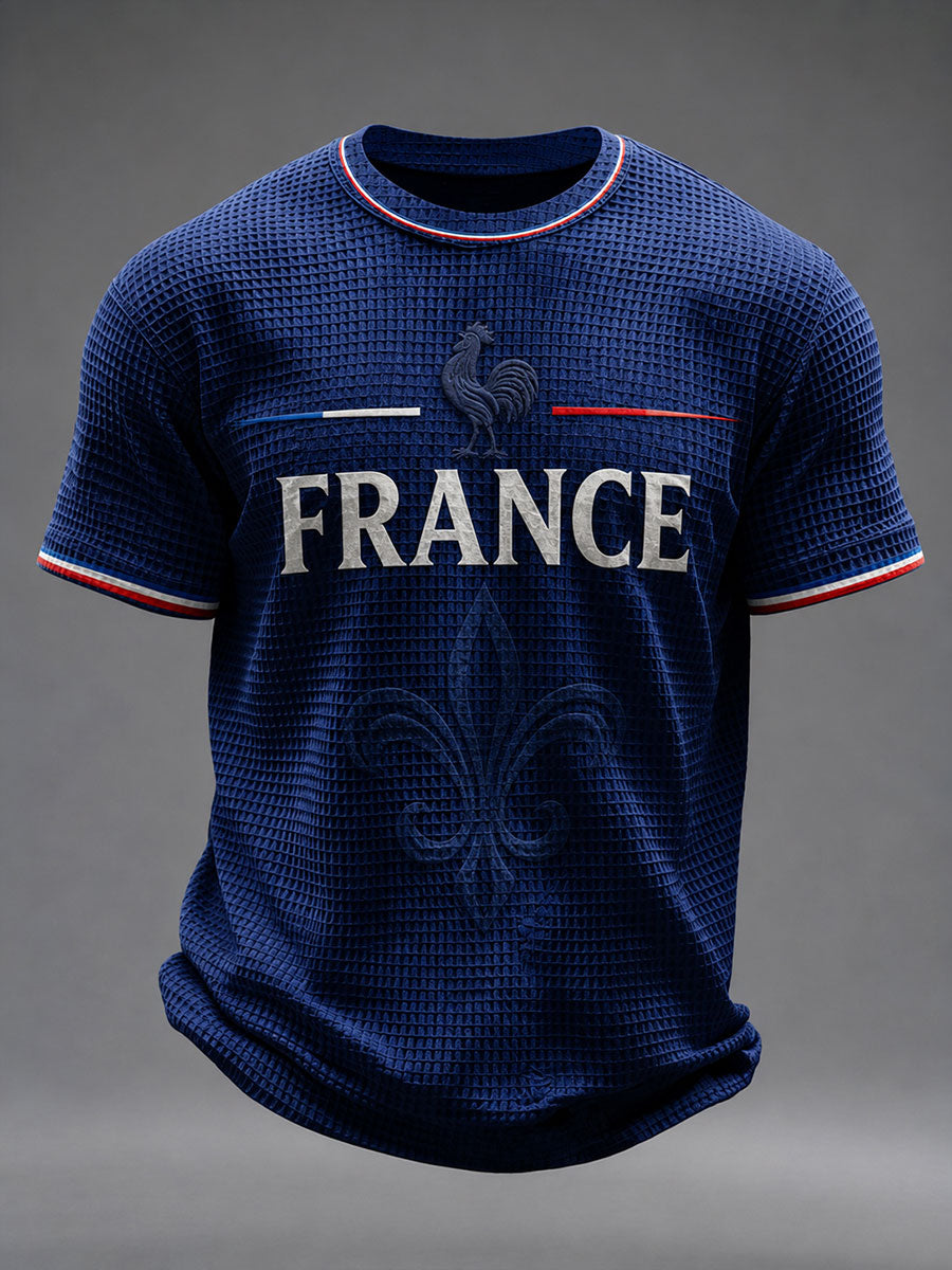 T-shirt manches courtes en maille waffle France Football pour homme