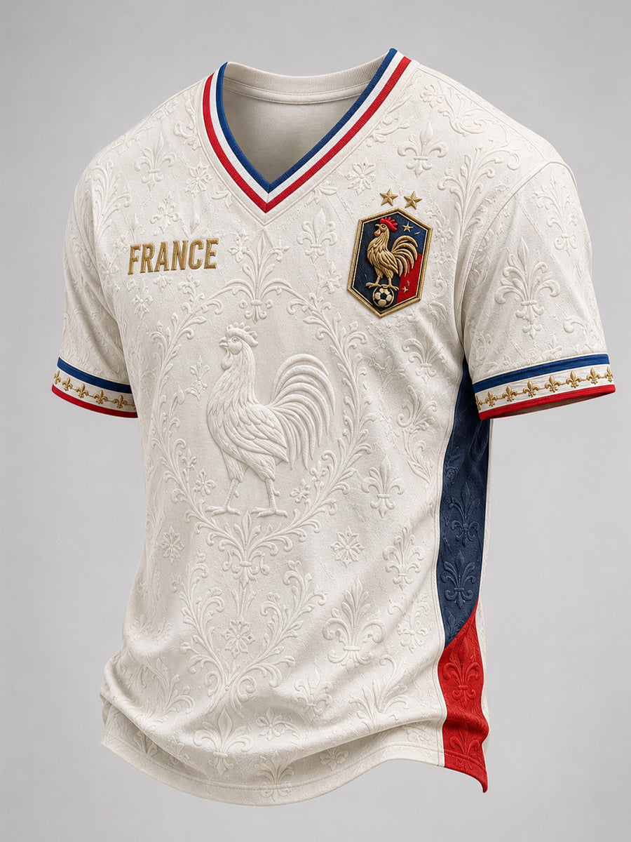 T-shirt col en V France Football pour homme