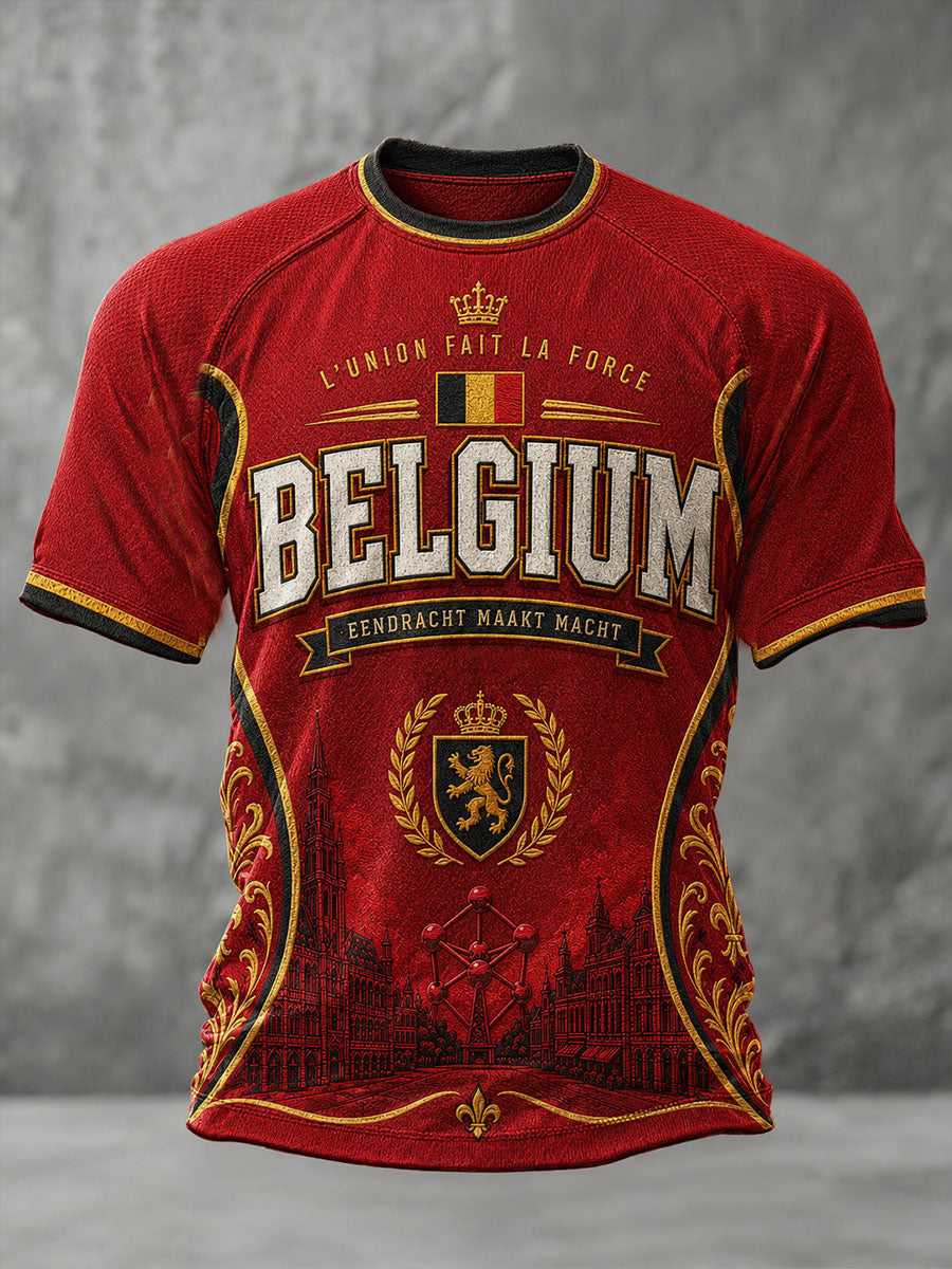 T-shirt à manches courtes de football pour hommes, Belgique