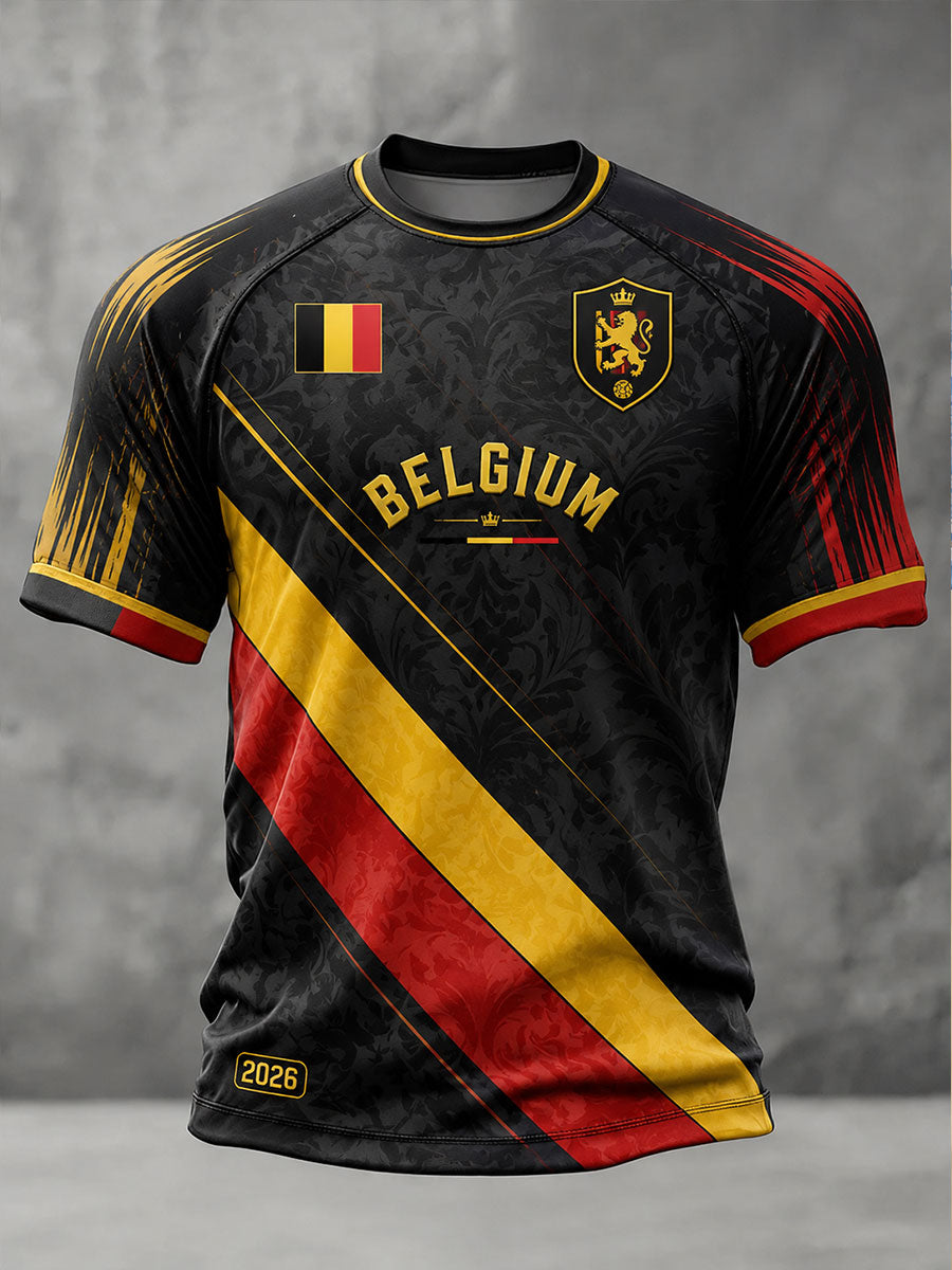 T-shirt à manches courtes de football pour hommes, Belgique