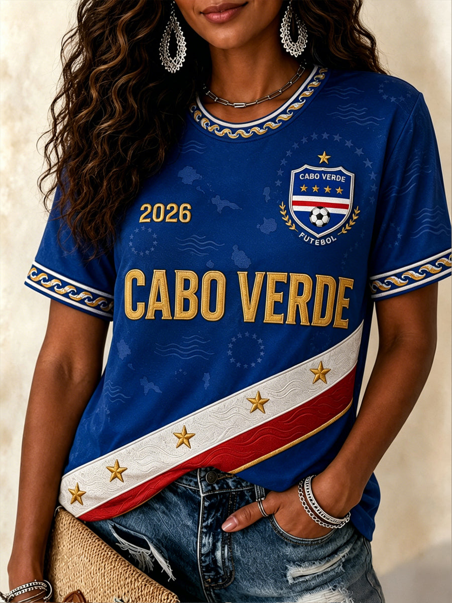 T-shirt décontracté imprimé pour femmes, cadeau idéal pour les fans de football