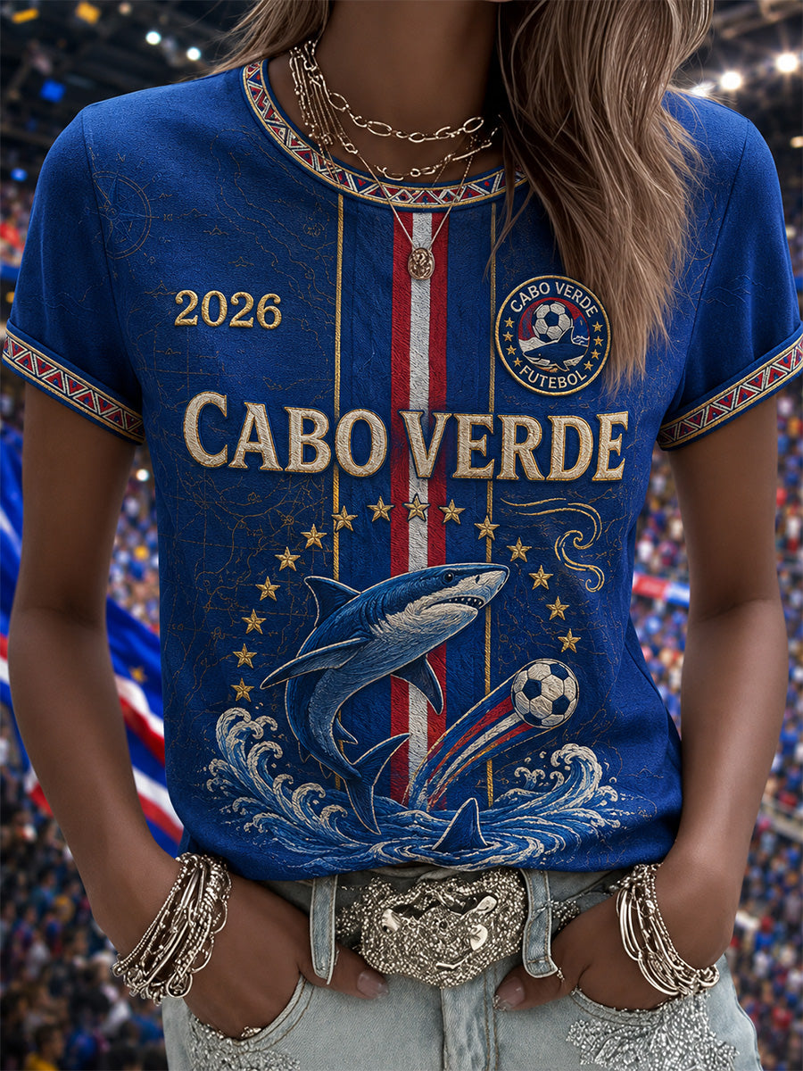 T-shirt décontracté imprimé pour femmes, cadeau idéal pour les fans de football