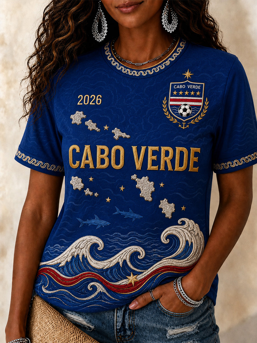 T-shirt décontracté imprimé pour femmes, cadeau idéal pour les fans de football