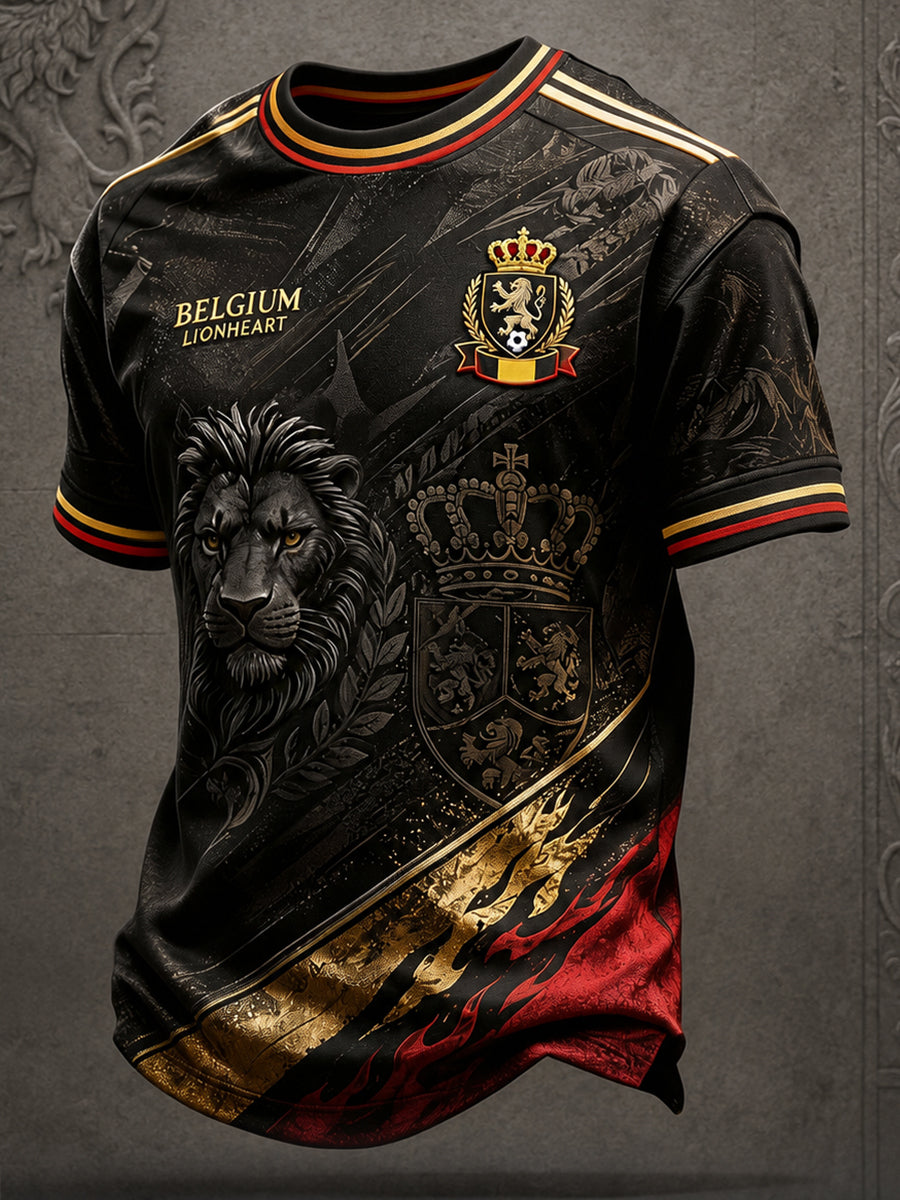 T-shirt imprimé pour passionnés de football belge, modèle homme