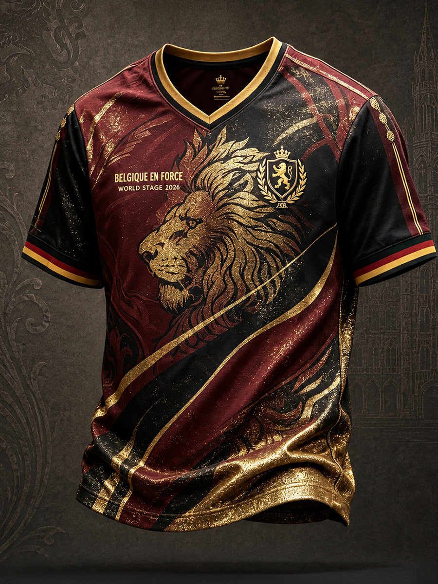 T-shirt imprimé pour passionnés de football belge, modèle homme