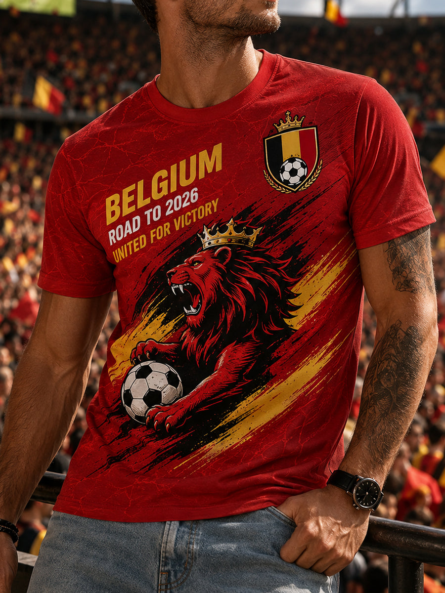 T-shirt à manches courtes pour homme avec imprimé footballistique