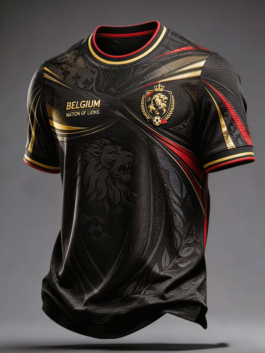 T-shirt imprimé pour passionnés de football belge, modèle homme