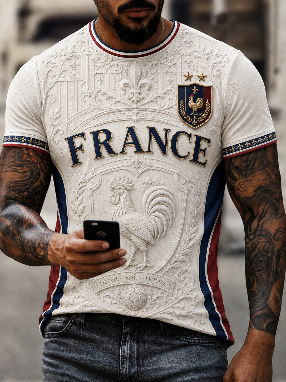 T-shirt homme imprimé France Football