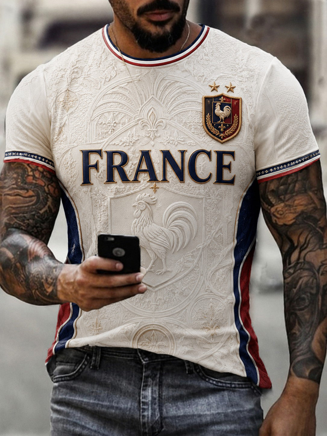 T-shirt homme imprimé France Football