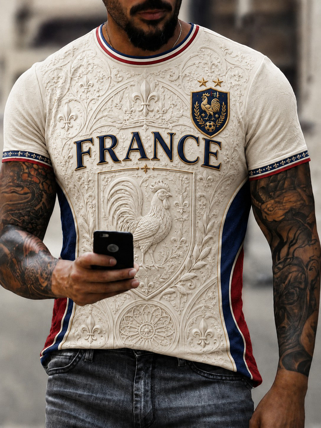 T-shirt homme imprimé France Football