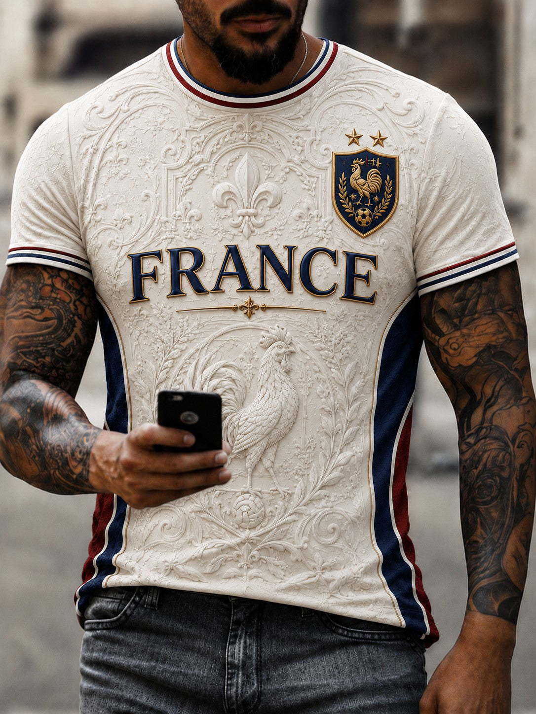 T-shirt homme imprimé France Football