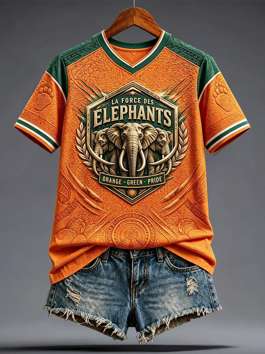 T-shirt imprimé femme Éléphant de Côte d’Ivoire Fierté nationale
