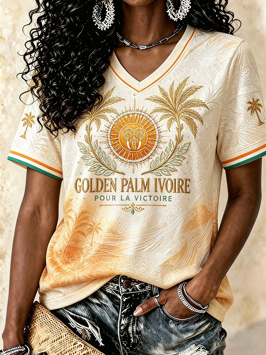 T-shirt imprimé femme Éléphant de Côte d’Ivoire Fierté nationale