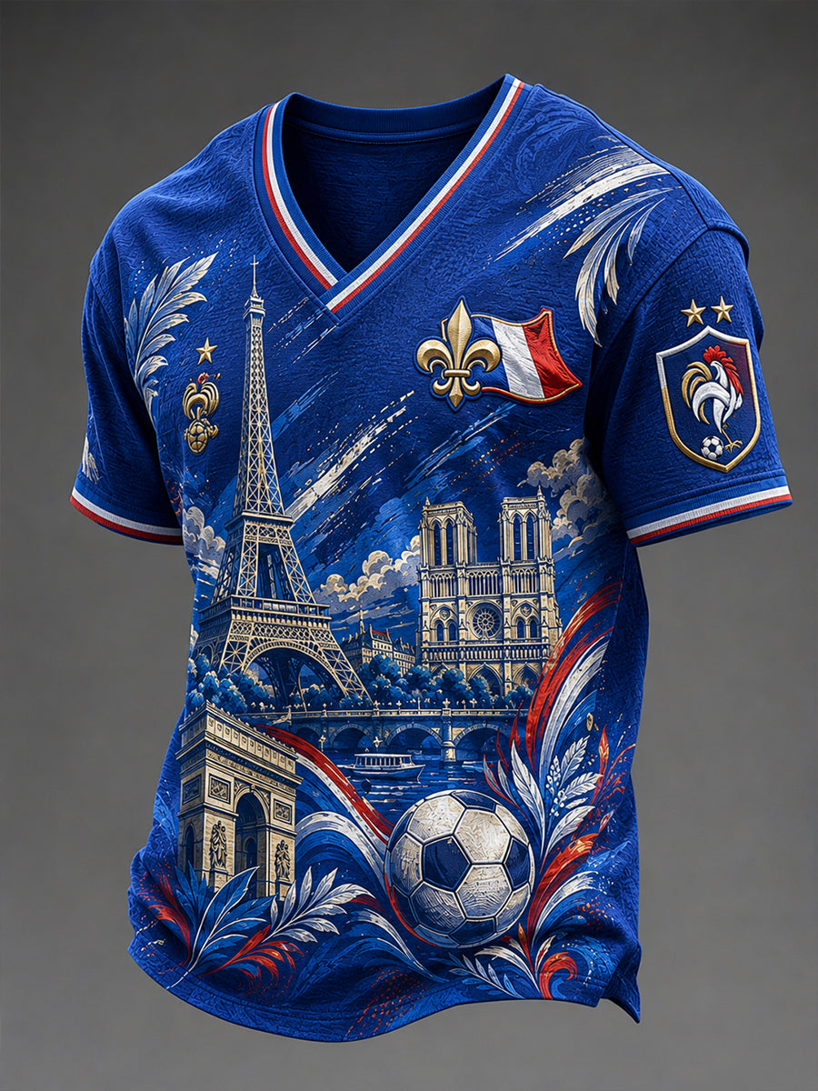 T-shirt col en V France Football pour homme