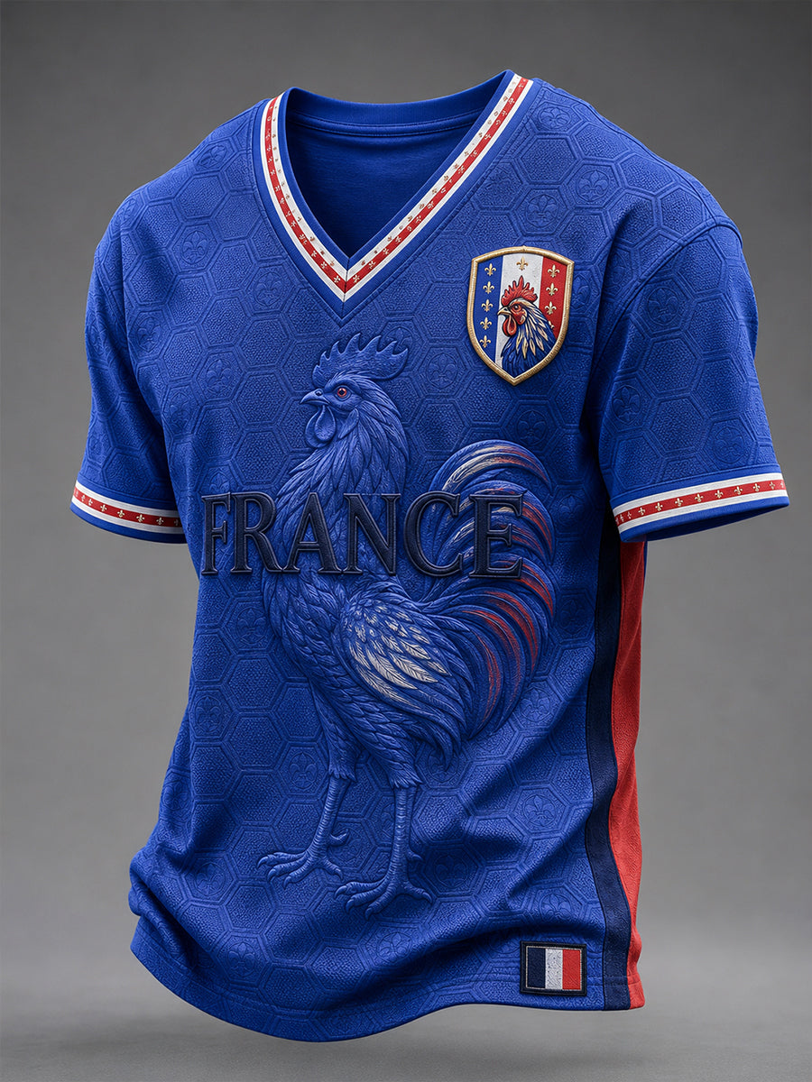 T-shirt col en V France Football pour homme
