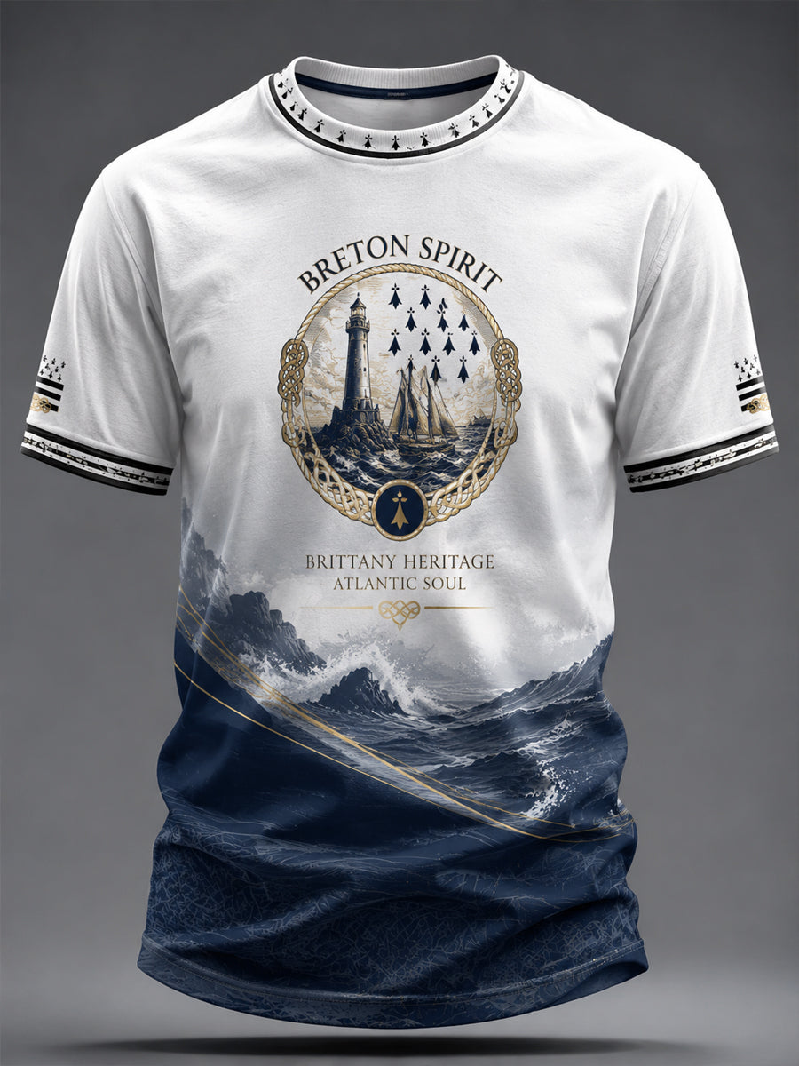 T-shirt pour homme imprimé celtique de Bretagne, France