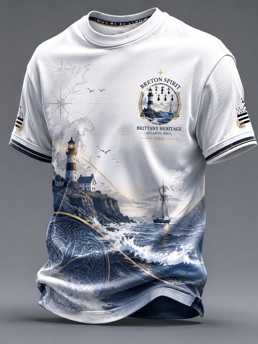 T-shirt France Brittany Celtic Imprimé Homme
