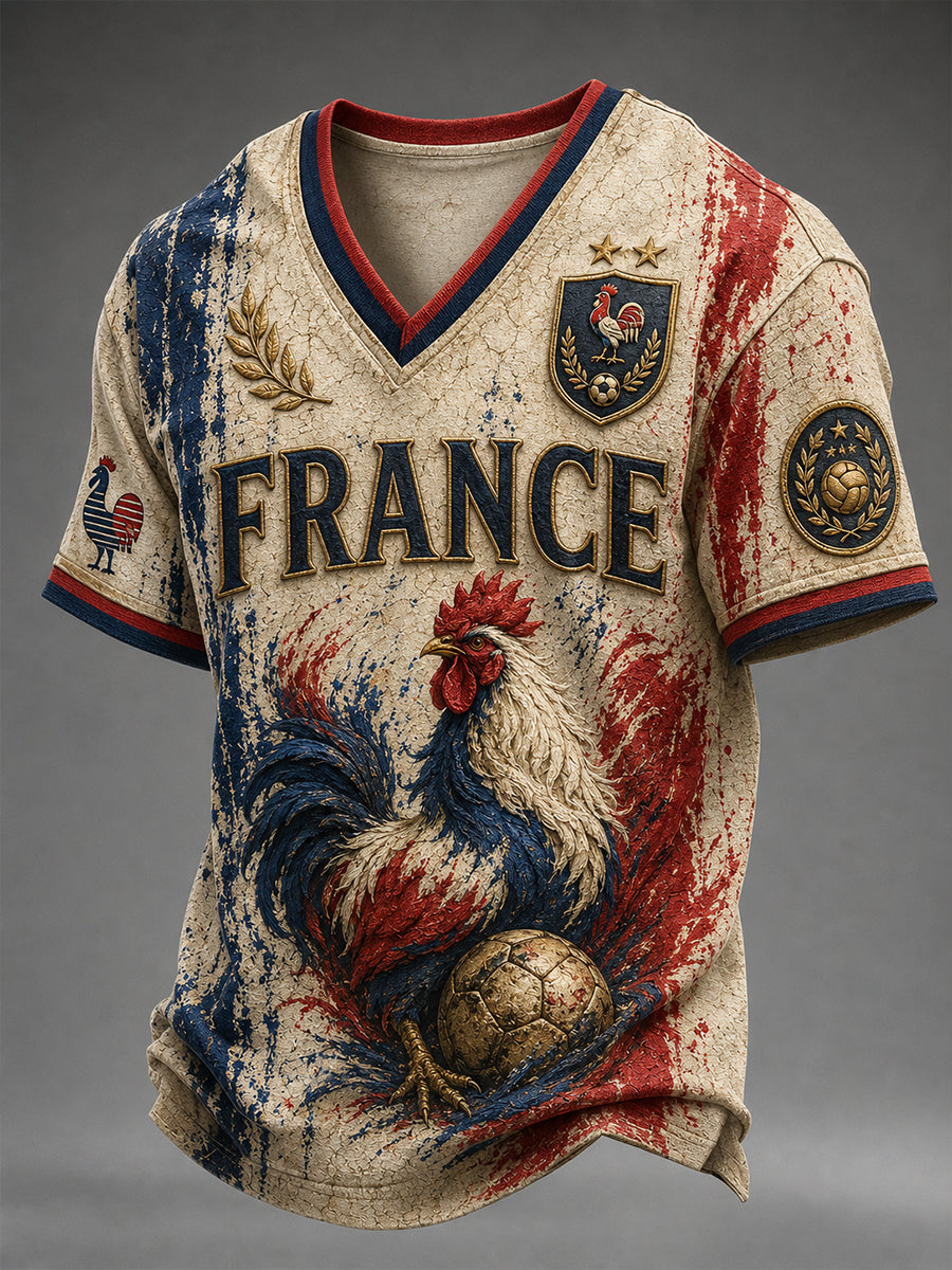 T-shirt col en V France Football pour homme