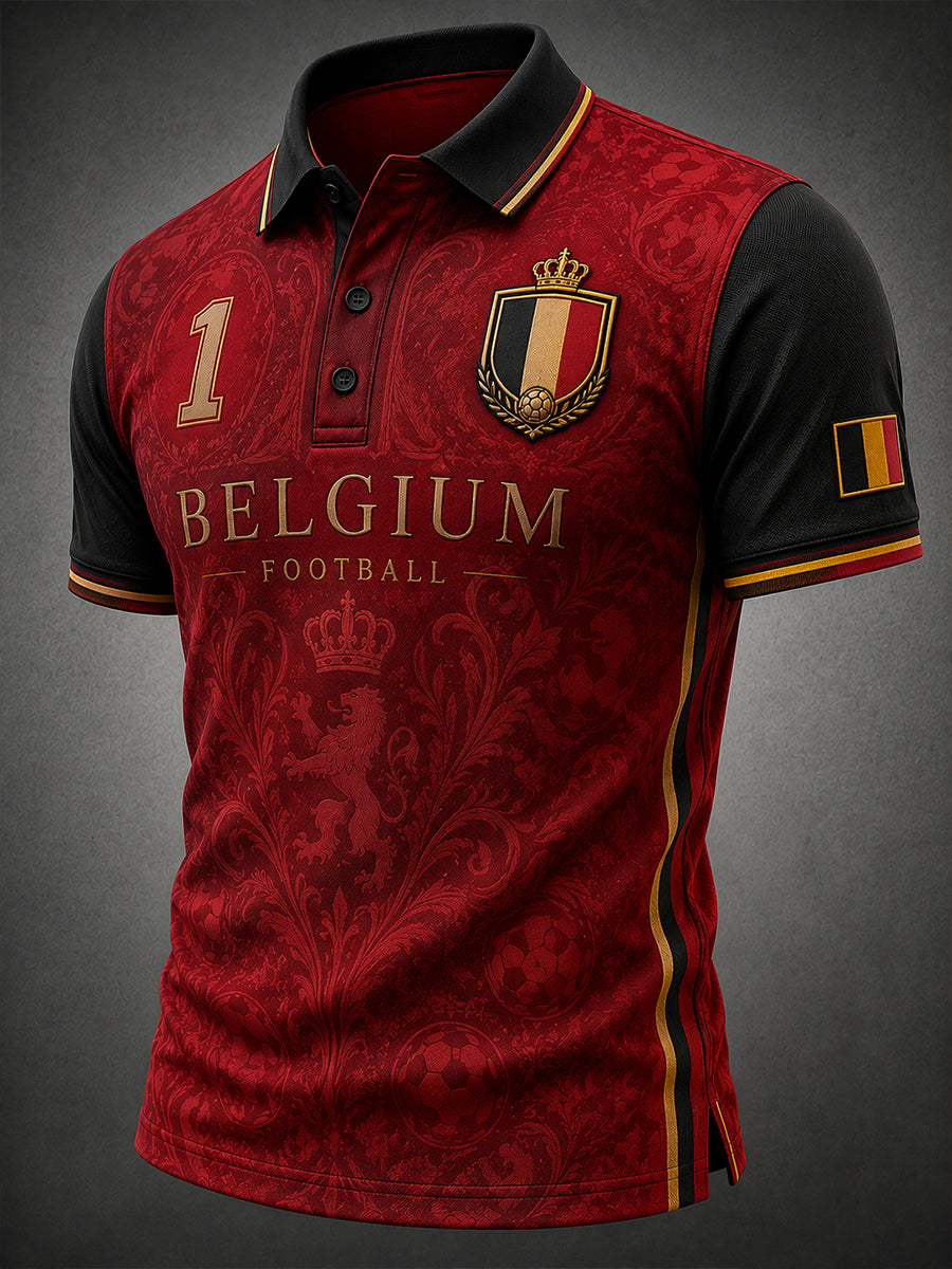 Polo Homme Manches Courtes Imprimé Thème Football