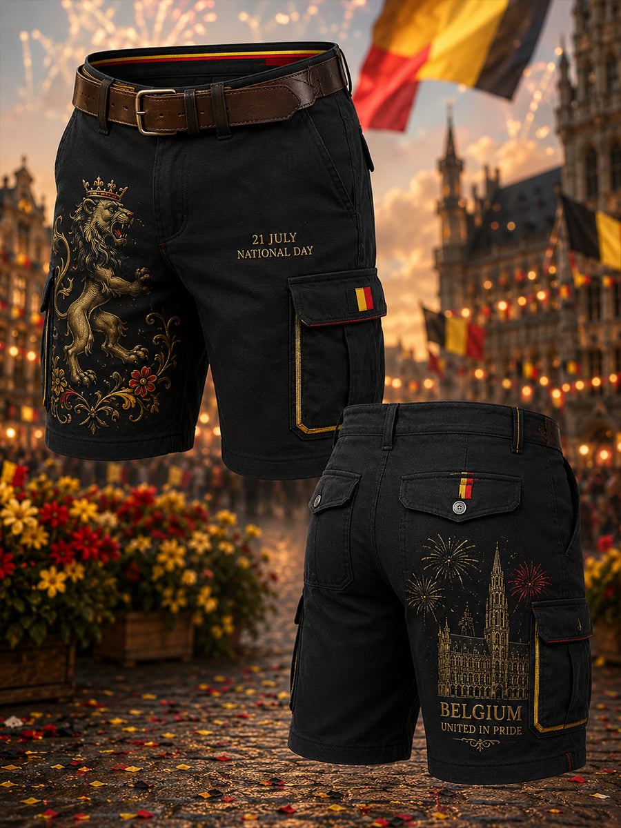 Pantalons cargo courts imprimés sur le thème de la Journée nationale des hommes