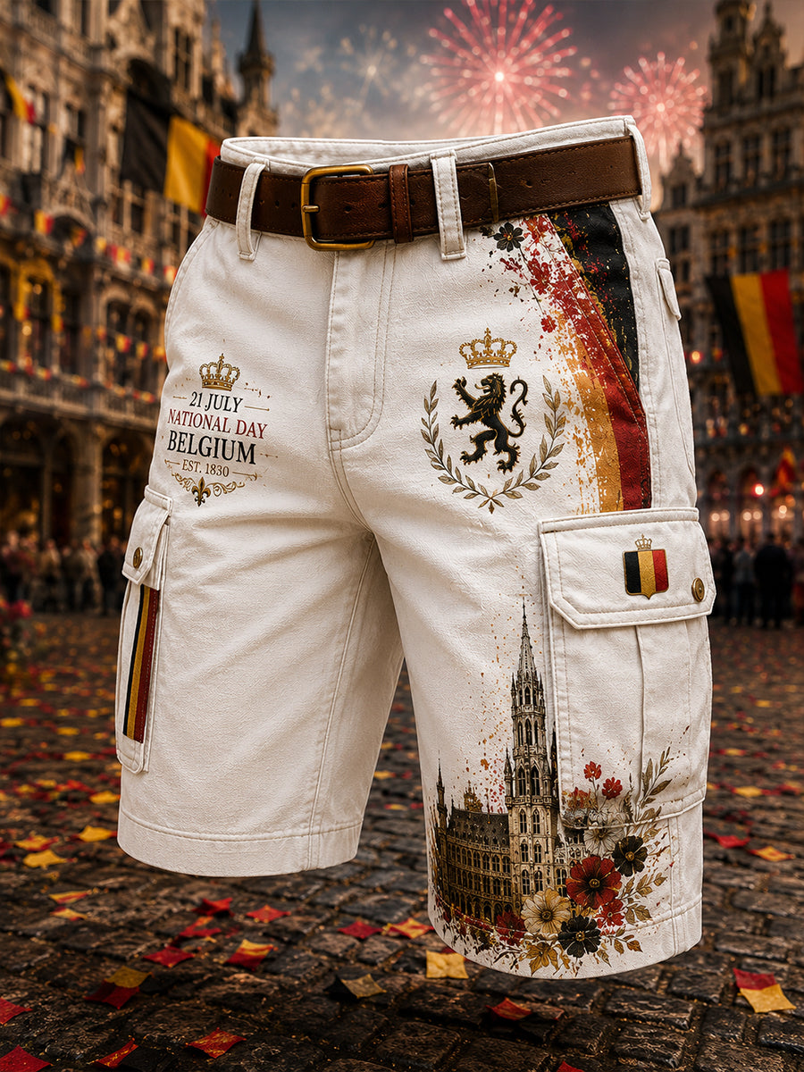 Pantalons cargo courts imprimés sur le thème de la Journée nationale des hommes
