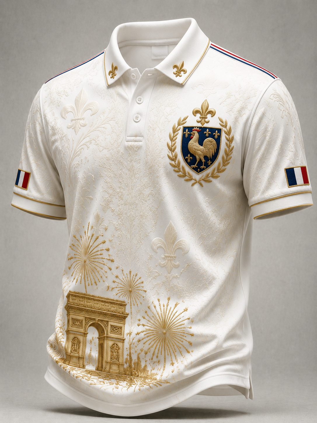Chemise à manches courtes de la Fête nationale française pour hommes