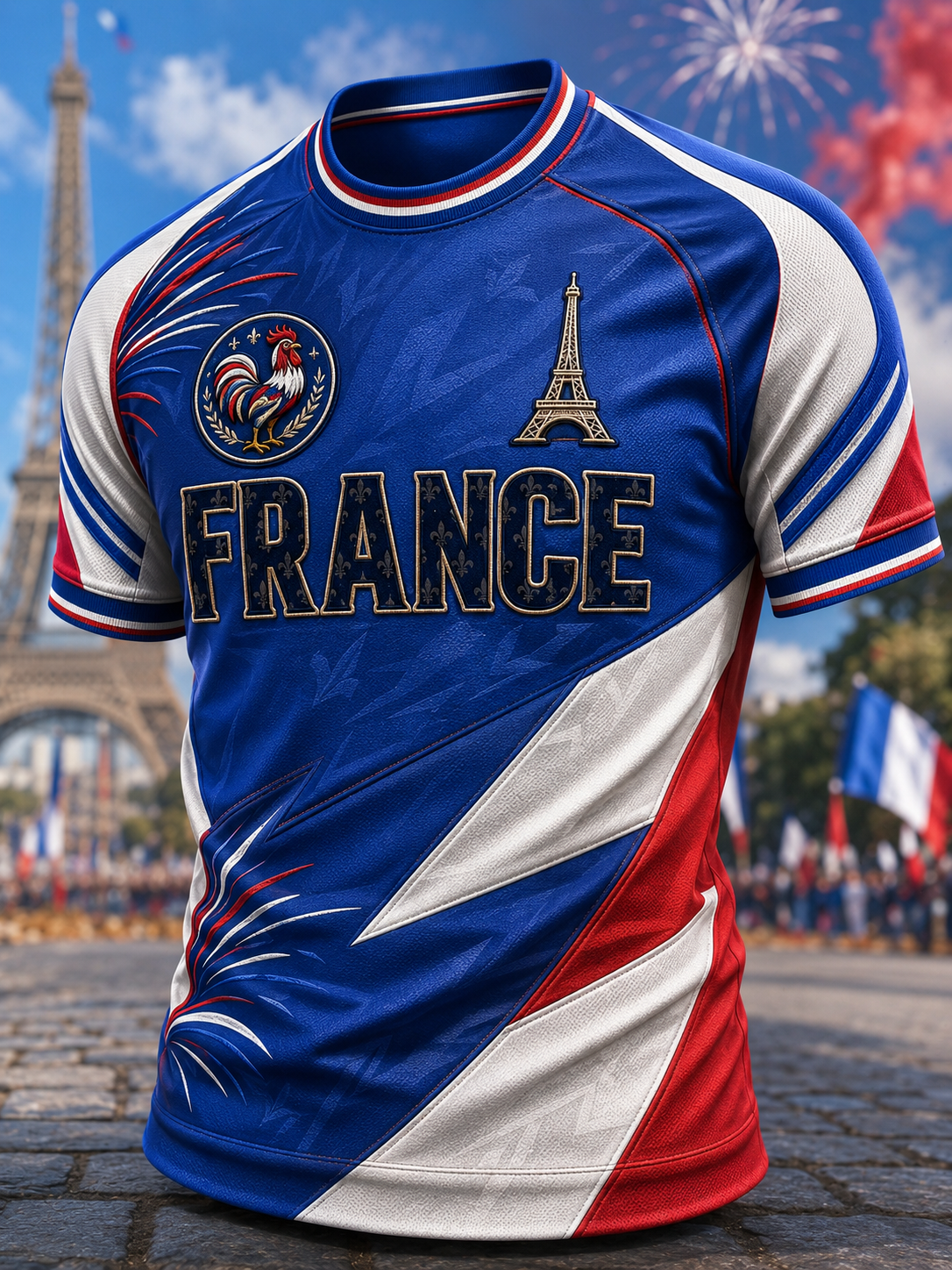 T-shirt à manches courtes de la Fête nationale française pour hommes
