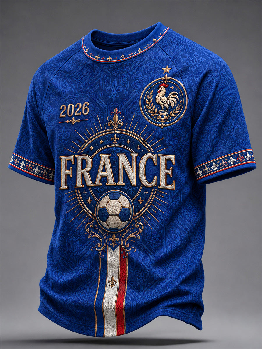 T-shirt décontracté imprimé pour hommes, cadeau idéal pour les fans de football