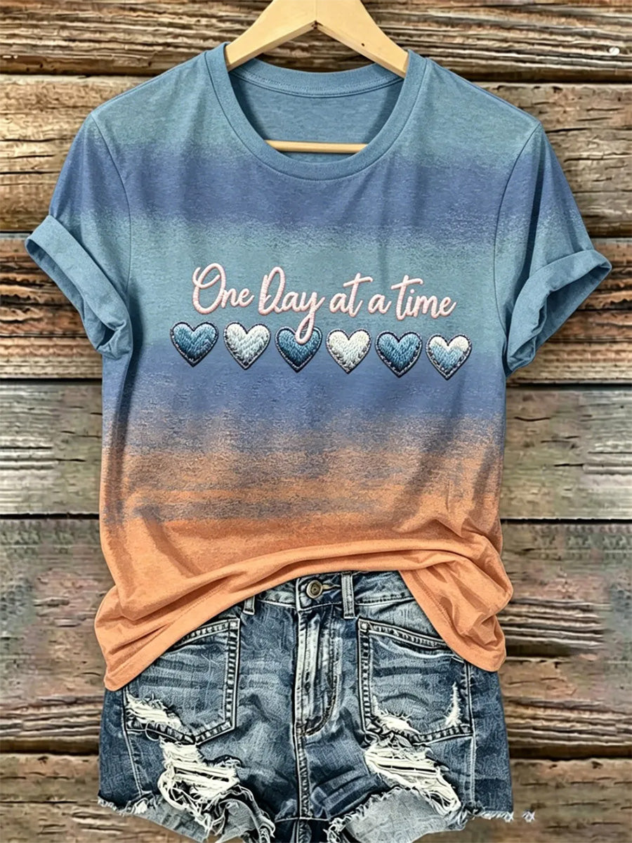 T-shirt à imprimé Alzheimer pour femmes