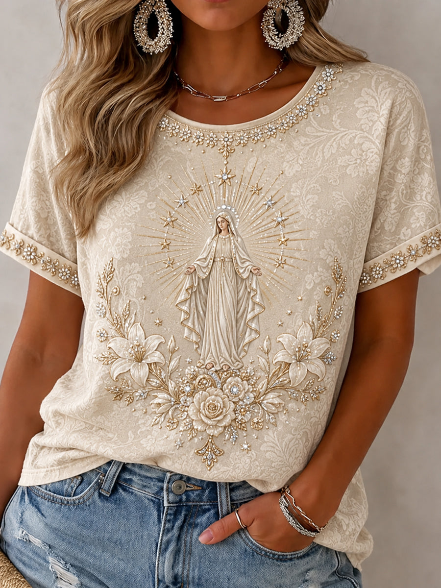 T-shirt imprimé pour femmes représentant l’Assomption de Marie