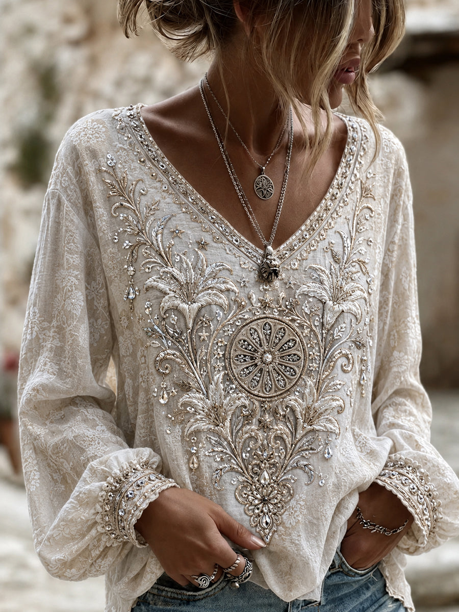 Chemise en coton et lin Assomption of Mary Femme
