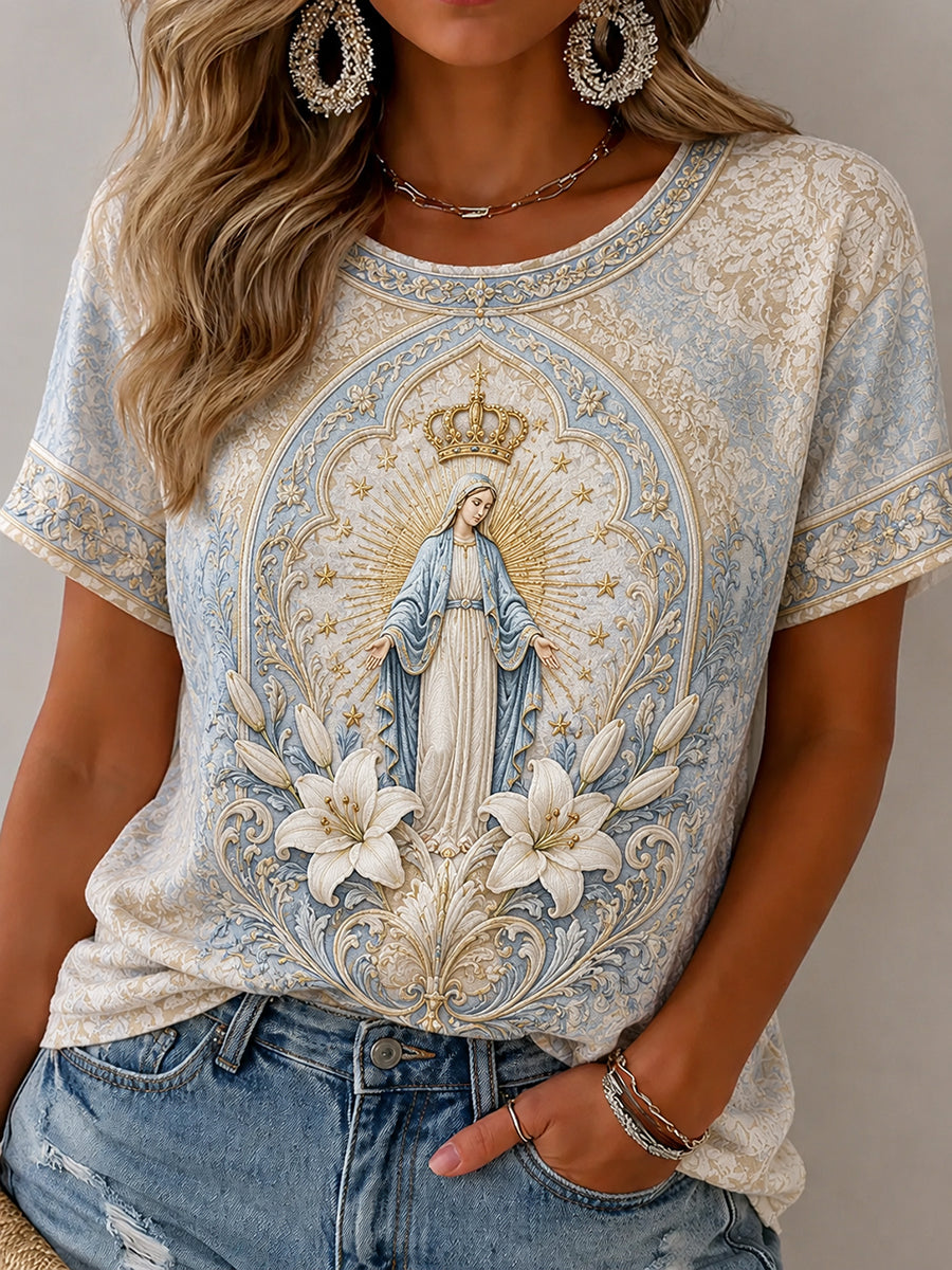 T-shirt à imprimé Assomption de Marie Femme